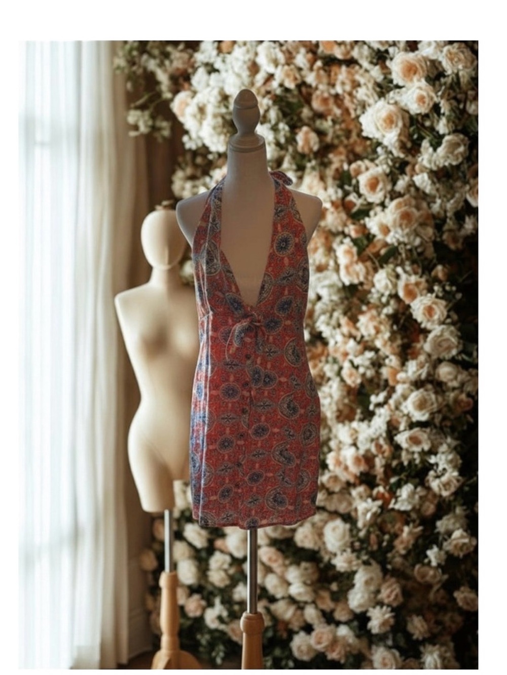 Anthropologie Halter Sun Dress & Earrings